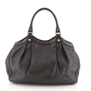 GUCCI Guccissima Large Sukey Tote Chocolate